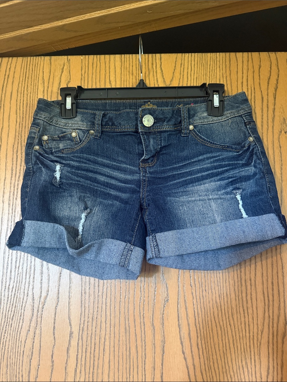 Almost Famous Dark Blue Rolled Cuff Denim Shorts
